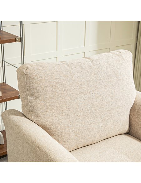 HOMCOM Linen-Look Armchair - Beige 83B-065V70BG - pic 101061 | FastDaddyshop