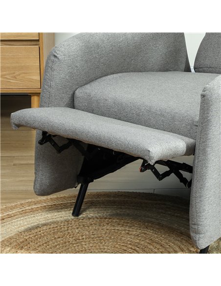 HOMCOM Push Back Recliner Armchair, Fabric High Back Reclining Chair with Adjustable Leg Rest and Pocket Spring Seat for Living  - pic 101069 | FastDaddyshop