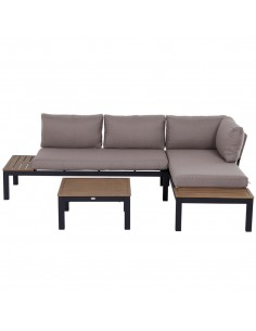 Outsunny 3-Piece Aluminium Frame Outdoor Garden Furniture Set, Mixed Grey
