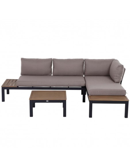 Outsunny 3-Piece Aluminium Frame Outdoor Garden Furniture Set, Mixed Grey - pic 10107 | FastDaddyshop