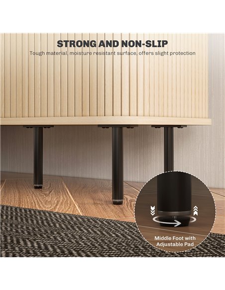 HOMCOM TV Stand Cabinet for TVs up to 55 Inches, TV Unit with Storage Shelves and Cupboard for Living Room, Oak Tone 83B-039V80A - pic 101131 | FastDaddyshop