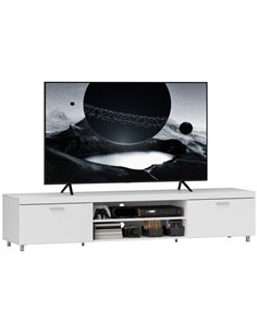 HOMCOM Modern TV unit Cabinet Entertainment Centre for TVs up to 90" w/ Cabinet Shelf for Living room Bedroom White 839-257V00WT