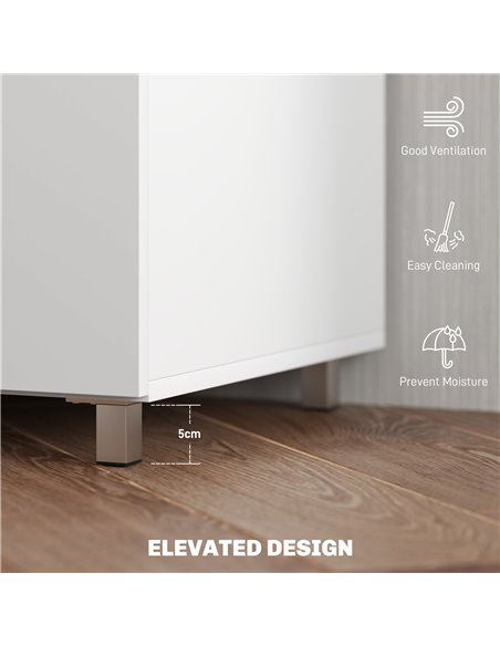 HOMCOM Modern TV unit Cabinet Entertainment Centre for TVs up to 90" w/ Cabinet Shelf for Living room Bedroom White 839-257V00WT - pic 101149 | FastDaddyshop
