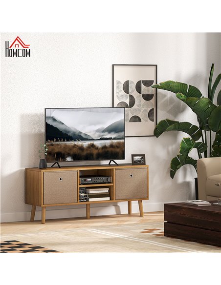 HOMCOM TV Cabinet Stand Unit for TVs up to 50'' with Foldable Drawers, Entertainment Centre for Living Room Brown 839-099V80LR - pic 101153 | FastDaddyshop