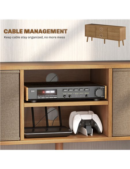 HOMCOM TV Cabinet Stand Unit for TVs up to 50'' with Foldable Drawers, Entertainment Centre for Living Room Brown 839-099V80LR - pic 101157 | FastDaddyshop