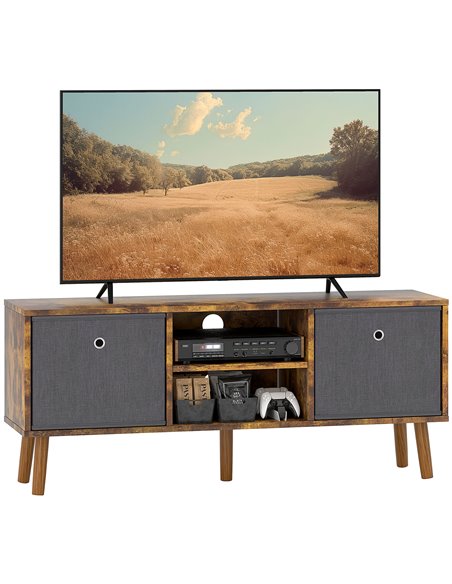 HOMCOM TV Cabinet Stand Unit for TVs up to 50'' with Foldable Drawers, Entertainment Centre for Living Room Rustic Brown 839-099 - pic 101161 | FastDaddyshop