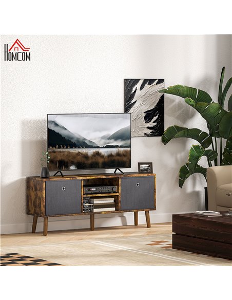 HOMCOM TV Cabinet Stand Unit for TVs up to 50'' with Foldable Drawers, Entertainment Centre for Living Room Rustic Brown 839-099 - pic 101162 | FastDaddyshop