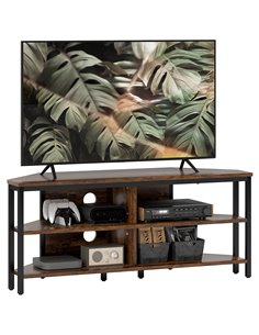 HOMCOM Industrial-Style Corner TV Unit - Black/Brown 83B-179V00RB