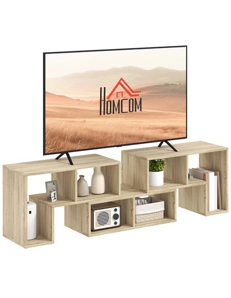 HOMCOM TV Stand for TVs up to 75 Inches, Free Combination TV Unit with Storage Shelves, Extendable Entertainment Centre for Livi - pic 101188 | FastDaddyshop