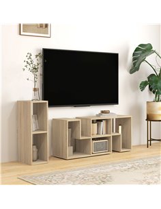 HOMCOM TV Stand for TVs up to 75 Inches, Free Combination TV Unit with Storage Shelves, Extendable Entertainment Centre for Livi 2