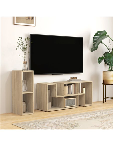 HOMCOM TV Stand for TVs up to 75 Inches, Free Combination TV Unit with Storage Shelves, Extendable Entertainment Centre for Livi - pic 101189 | FastDaddyshop