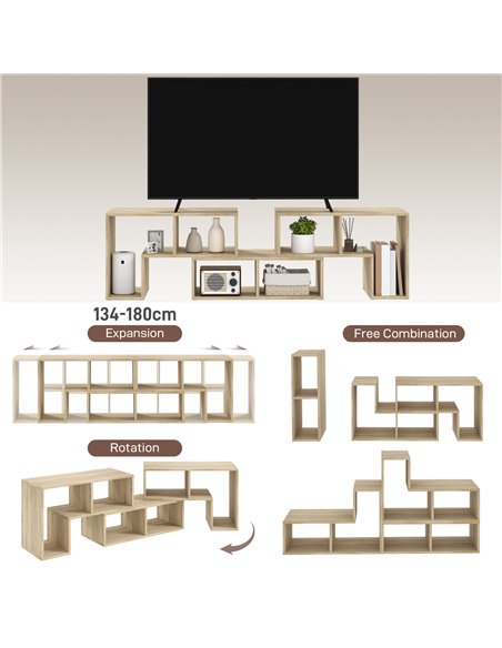 HOMCOM TV Stand for TVs up to 75 Inches, Free Combination TV Unit with Storage Shelves, Extendable Entertainment Centre for Livi - pic 101191 | FastDaddyshop