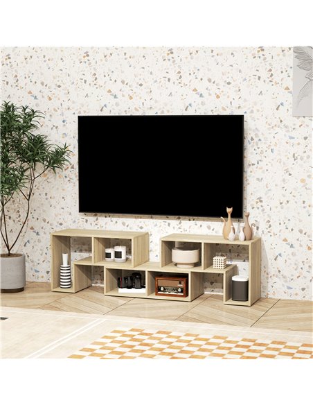 HOMCOM TV Stand for TVs up to 75 Inches, Free Combination TV Unit with Storage Shelves, Extendable Entertainment Centre for Livi - pic 101193 | FastDaddyshop