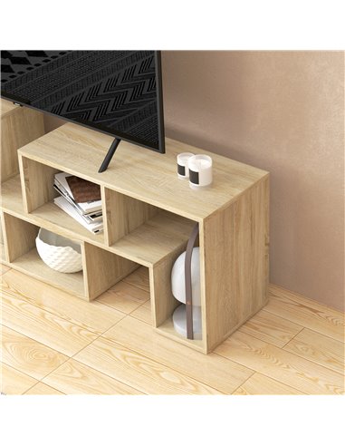 HOMCOM TV Stand for TVs up to 75 Inches, Free Combination TV Unit with Storage Shelves, Extendable Entertainment Centre for Livi