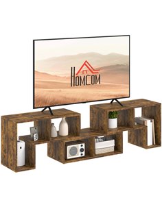 HOMCOM TV Stand for TVs up to 75 Inches, Free Combination TV Unit with Storage Shelves, Extendable Entertainment Centre for Livi