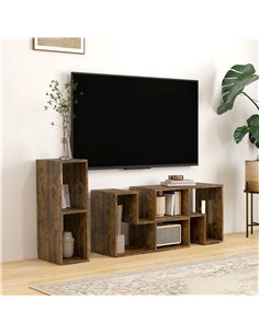 HOMCOM TV Stand for TVs up to 75 Inches, Free Combination TV Unit with Storage Shelves, Extendable Entertainment Centre for Livi 2