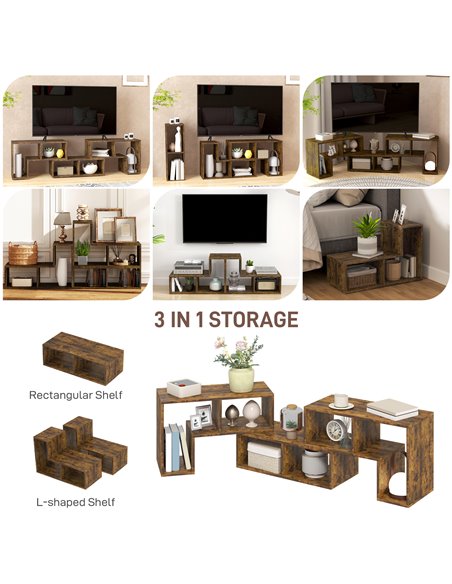 HOMCOM TV Stand for TVs up to 75 Inches, Free Combination TV Unit with Storage Shelves, Extendable Entertainment Centre for Livi - pic 101201 | FastDaddyshop