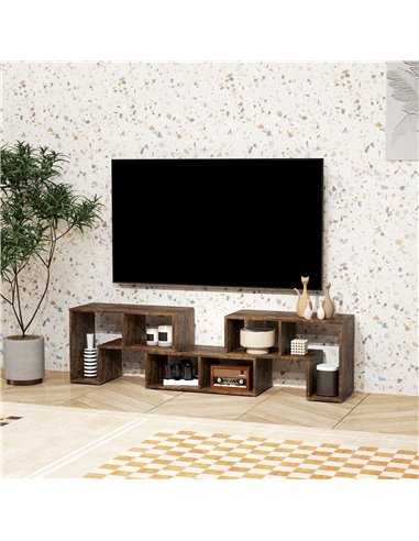 HOMCOM TV Stand for TVs up to 75 Inches, Free Combination TV Unit with Storage Shelves, Extendable Entertainment Centre for Livi
