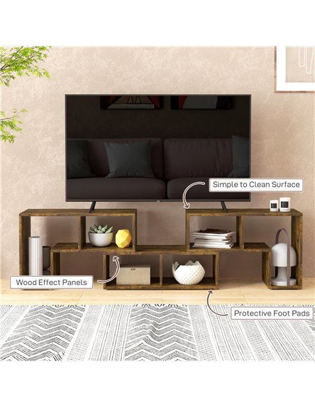 HOMCOM TV Stand for TVs up to 75 Inches, Free Combination TV Unit with Storage Shelves, Extendable Entertainment Centre for Livi - pic 101203 | FastDaddyshop