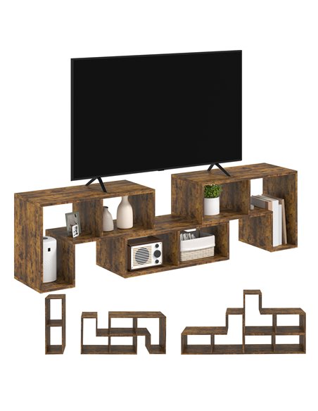 HOMCOM TV Stand for TVs up to 75 Inches, Free Combination TV Unit with Storage Shelves, Extendable Entertainment Centre for Livi - pic 101204 | FastDaddyshop