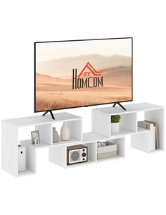 HOMCOM TV Stand for TVs up to 75 Inches, Free Combination TV Unit with Storage Shelves, Extendable Entertainment Centre for Livi