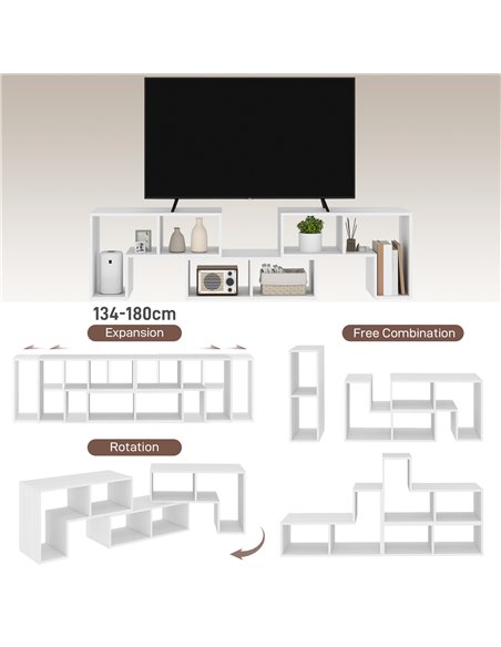 HOMCOM TV Stand for TVs up to 75 Inches, Free Combination TV Unit with Storage Shelves, Extendable Entertainment Centre for Livi - pic 101209 | FastDaddyshop
