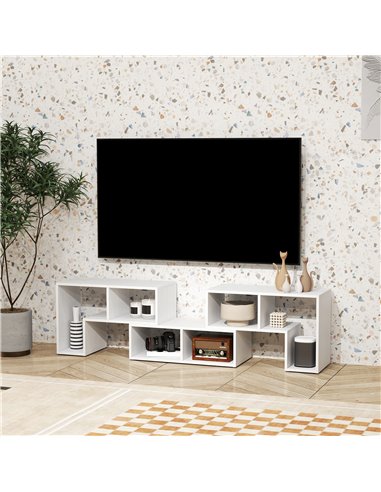 HOMCOM TV Stand for TVs up to 75 Inches, Free Combination TV Unit with Storage Shelves, Extendable Entertainment Centre for Livi