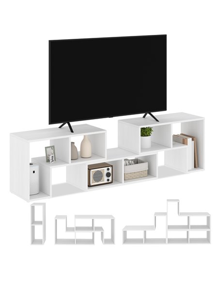 HOMCOM TV Stand for TVs up to 75 Inches, Free Combination TV Unit with Storage Shelves, Extendable Entertainment Centre for Livi - pic 101213 | FastDaddyshop