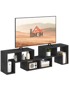 HOMCOM TV Stand for TVs up to 75 Inches, Free Combination TV Unit with Storage Shelves, Extendable Entertainment Centre for Livi