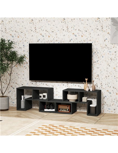 HOMCOM TV Stand for TVs up to 75 Inches, Free Combination TV Unit with Storage Shelves, Extendable Entertainment Centre for Livi - pic 101220 | FastDaddyshop