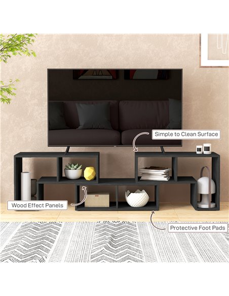 HOMCOM TV Stand for TVs up to 75 Inches, Free Combination TV Unit with Storage Shelves, Extendable Entertainment Centre for Livi - pic 101221 | FastDaddyshop