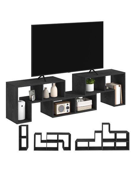 HOMCOM TV Stand for TVs up to 75 Inches, Free Combination TV Unit with Storage Shelves, Extendable Entertainment Centre for Livi - pic 101222 | FastDaddyshop