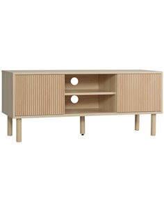 HOMCOM Sliding Door TV Cabinet Stand - Oak Wood-Effect 839-304