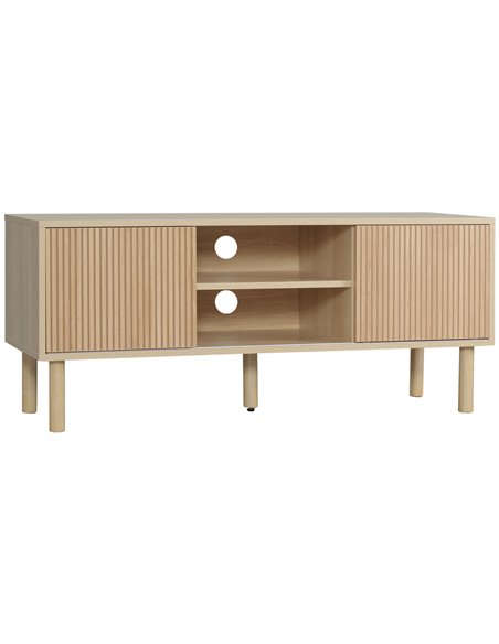 HOMCOM Sliding Door TV Cabinet Stand - Oak Wood-Effect 839-304 - pic 101224 | FastDaddyshop