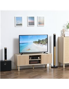 HOMCOM Sliding Door TV Cabinet Stand - Oak Wood-Effect 839-304 2