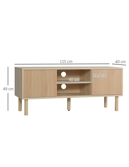 HOMCOM Sliding Door TV Cabinet Stand - Oak Wood-Effect 839-304 - pic 101226 | FastDaddyshop