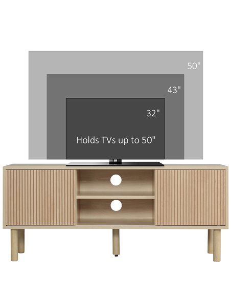 HOMCOM Sliding Door TV Cabinet Stand - Oak Wood-Effect 839-304 - pic 101227 | FastDaddyshop