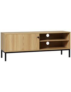 HOMCOM 50" Screen TV Stand, with Sliding Door Storage - Wood-Effect 839-268