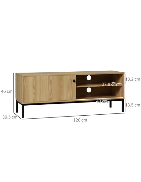 HOMCOM 50" Screen TV Stand, with Sliding Door Storage - Wood-Effect 839-268 - pic 101253 | FastDaddyshop