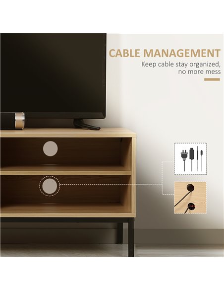 HOMCOM 50" Screen TV Stand, with Sliding Door Storage - Wood-Effect 839-268 - pic 101256 | FastDaddyshop