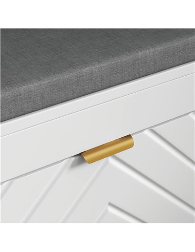 HOMCOM Shoe Storage with Seat, Upholstered Entryway Bench, Shoe Bench with 2 Flip Drawers and 2 Vents for 8 Pairs of Shoes 837-4