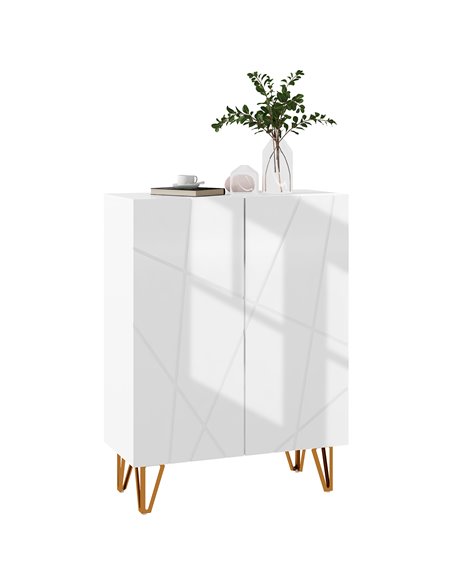 HOMCOM Narrow Shoe Storage Cabinet with Soft-Close Hinges and Adjustable Shelves for 15-20 Pairs of Shoes, White 837-469V80WT - pic 101332 | FastDaddyshop