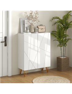 HOMCOM Narrow Shoe Storage Cabinet with Soft-Close Hinges and Adjustable Shelves for 15-20 Pairs of Shoes, White 837-469V80WT 2