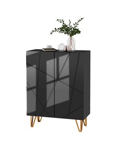HOMCOM Narrow Shoe Storage Cabinet with Soft-Close Hinges and Adjustable Shelves for 15-20 Pairs of Shoes, Black 837-469V80BK