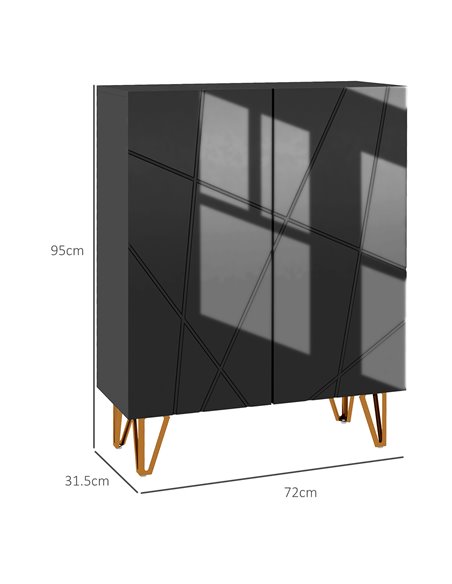 HOMCOM Narrow Shoe Storage Cabinet with Soft-Close Hinges and Adjustable Shelves for 15-20 Pairs of Shoes, Black 837-469V80BK - pic 101343 | FastDaddyshop
