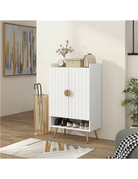 HOMCOM Modern Shoe Cabinet with 2 Doors, Open Shelf and Adjustable Shelves, Hallway Shoe Cupboard for 15 Pairs of Shoes, Entrywa - pic 101360 | FastDaddyshop