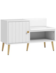HOMCOM Shoe Storage Unit, with Padded Seat - White 837-297V71WT