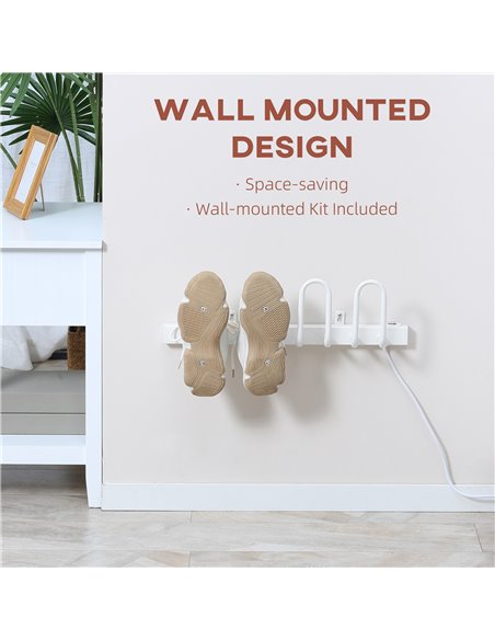 HOMCOM 2 Pairs Electric Shoe Dryer, Wall Mounted Shoe Warmers with Constant Temperature for Boots, Leather Shoes, Socks, White 8 - pic 101409 | FastDaddyshop