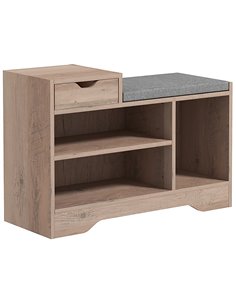 HOMCOM Multi-Compartment Shoe Bench, with Seat - Grey 837-439V70GY