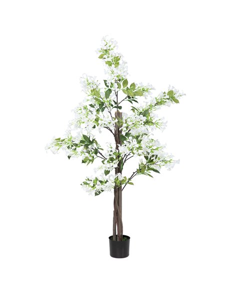 HOMCOM Artificial Plants Honeysuckle Flower in Pot Fake Plants with Curved Boots for Indoor Outdoor 15x15x150cm White 830-671V00 - pic 101476 | FastDaddyshop